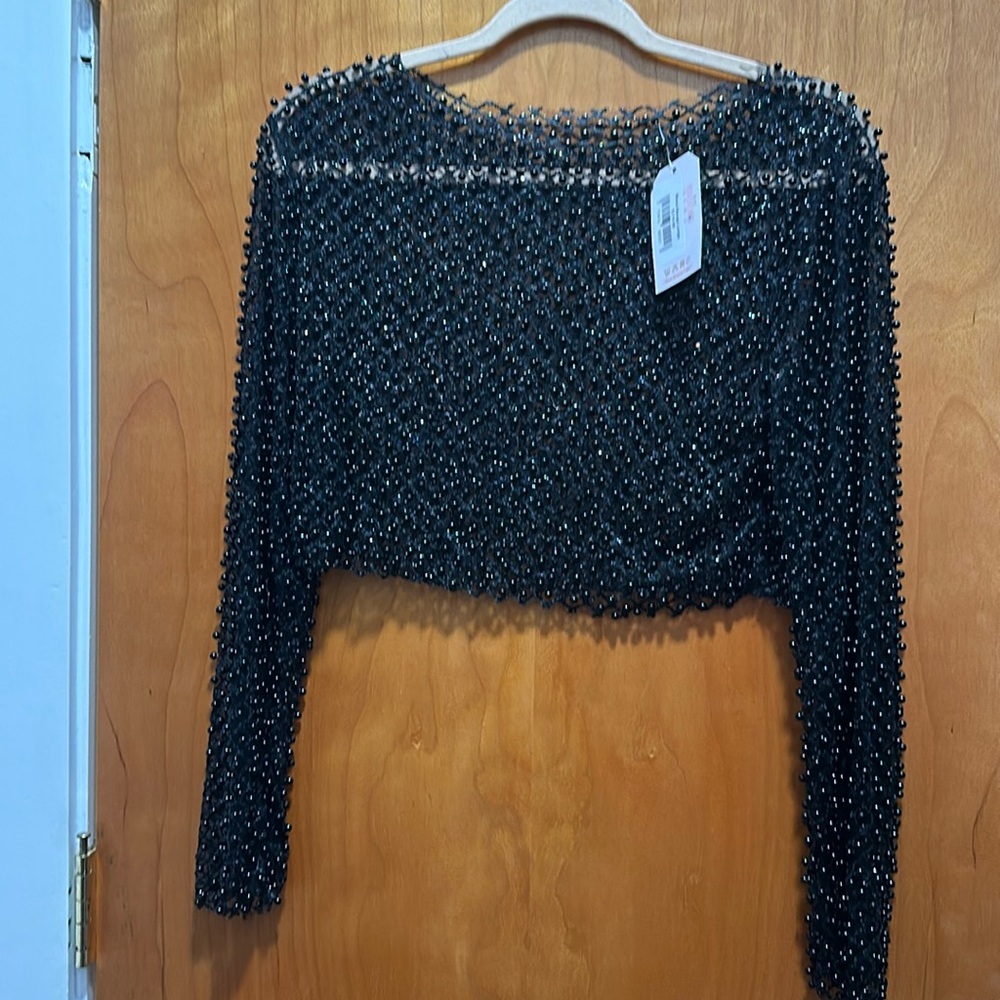 Pearl blouse black